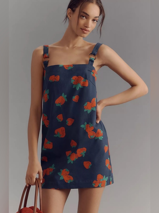 Maeve Dresses & Skirts - 🍓 Anthropologie Maeve Square Neck Strawberry Shift Dress Sz: S 🍓